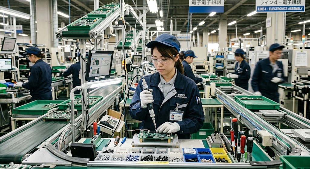 製造現場ではたらくスタッフ